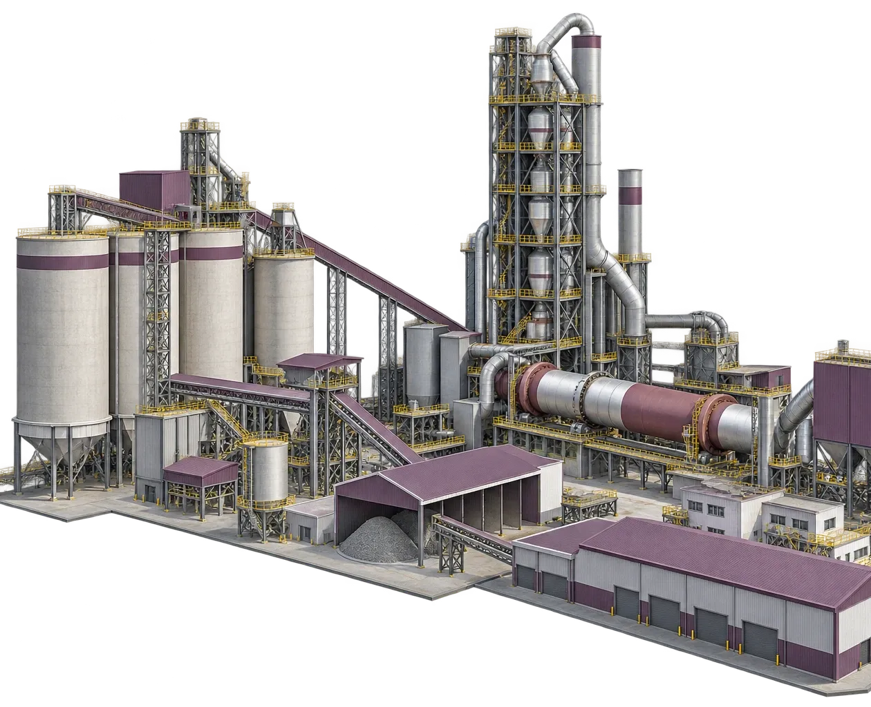 3D model of a cement plant layout