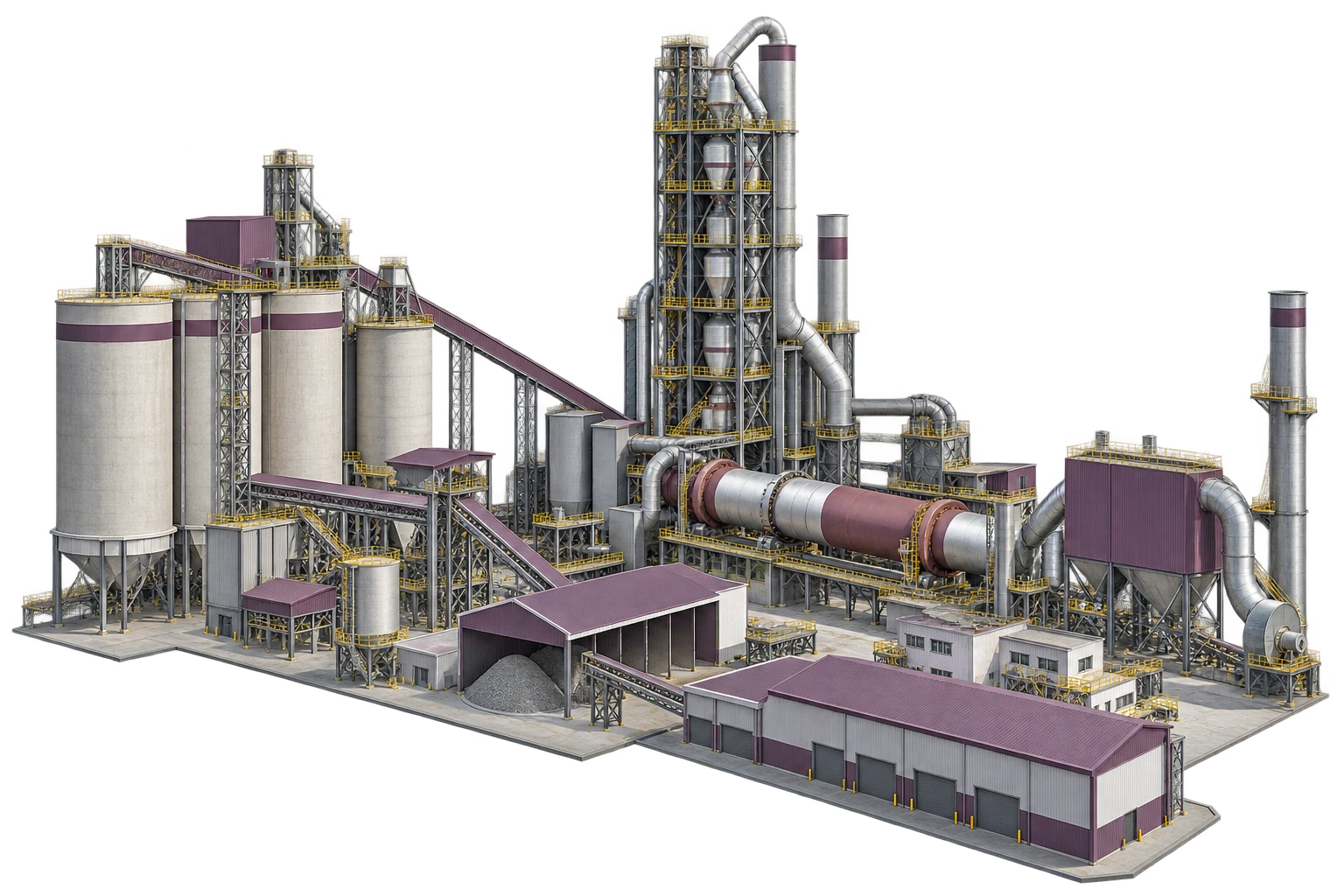 3D model of a cement manufacturing plant